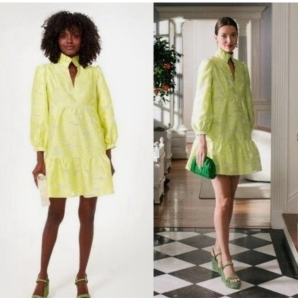 Citron Fil Coupe Palmerston Tuckernuck Jacquard Dress